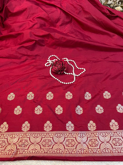 Maroon Katan Silk Suit