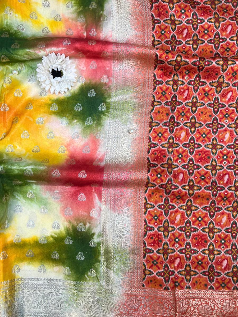 Orange Multicolor Viscose