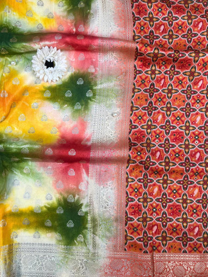 Orange Multicolor Viscose
