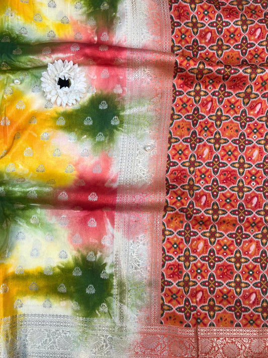 Orange Multicolor Viscose