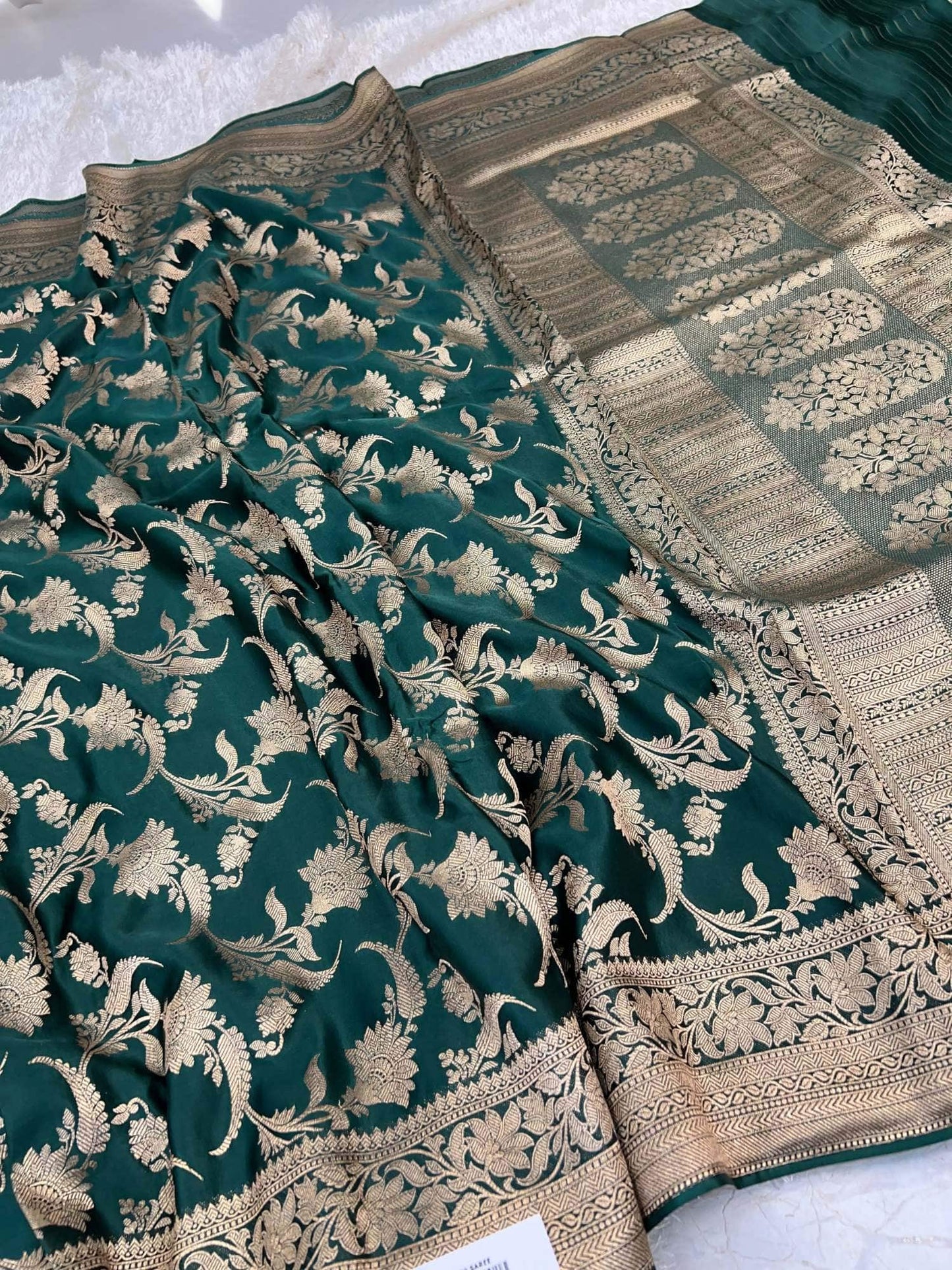 Green Chiniya Silk Saree