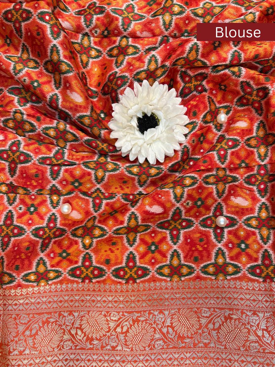 Orange Multicolor Viscose