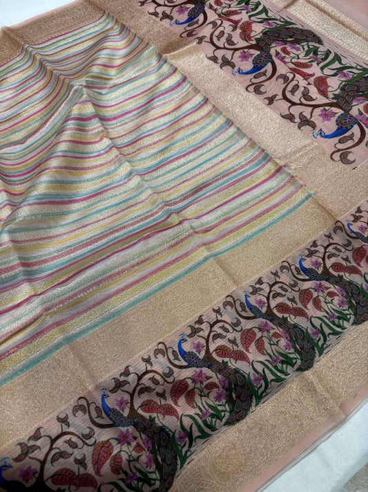 Chiniya silk saree with smooth texture and elegant traditional weave