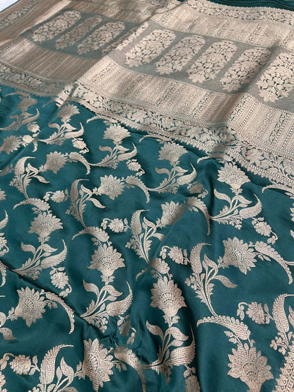 Green Chiniya Silk Saree