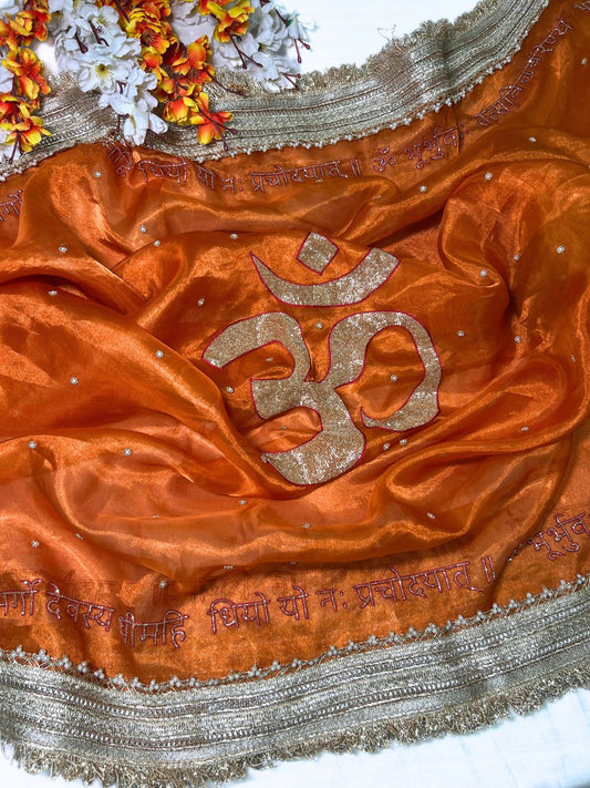 Orange Om Mantra Dupatta