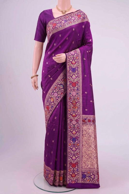 Purple Katan Silk Saree Dummy View 01