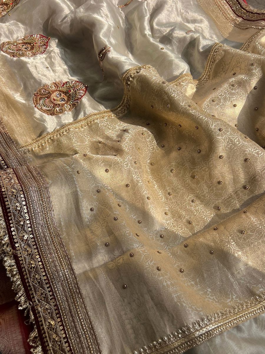Silver tissue silk saree - devi