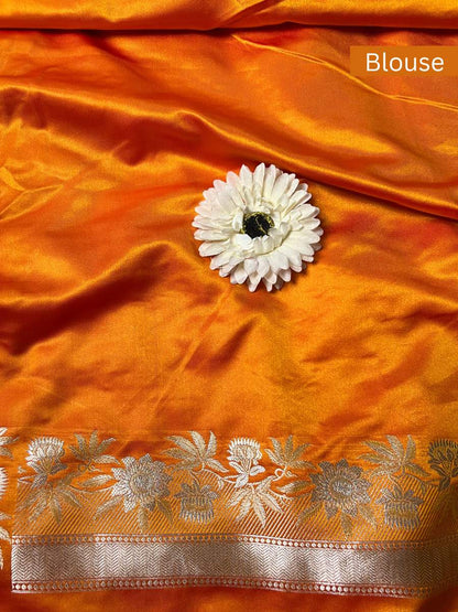 Orange Mashru Silk Blouse