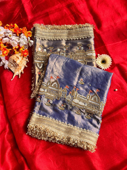 Metallic Lavender Jadau Banarasi Ghat