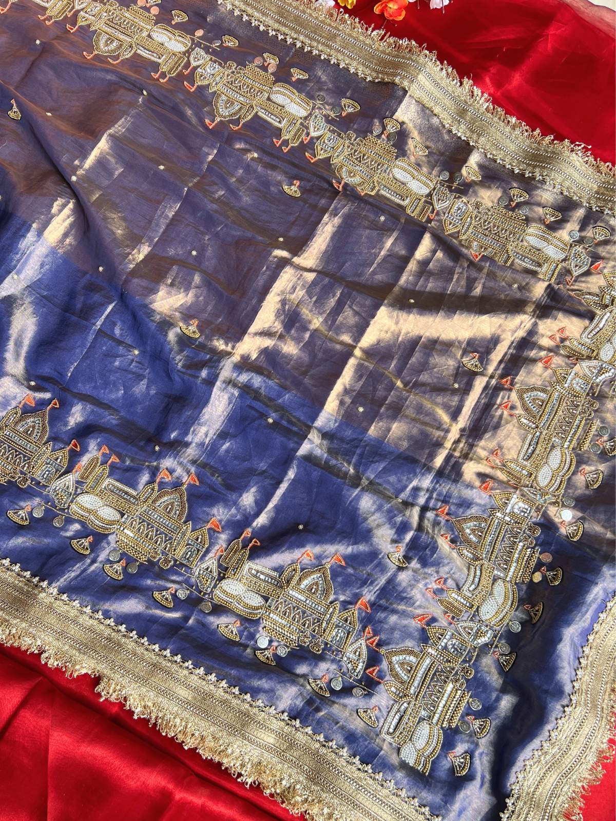 Metallic Lavender Jadau Banarasi Ghat