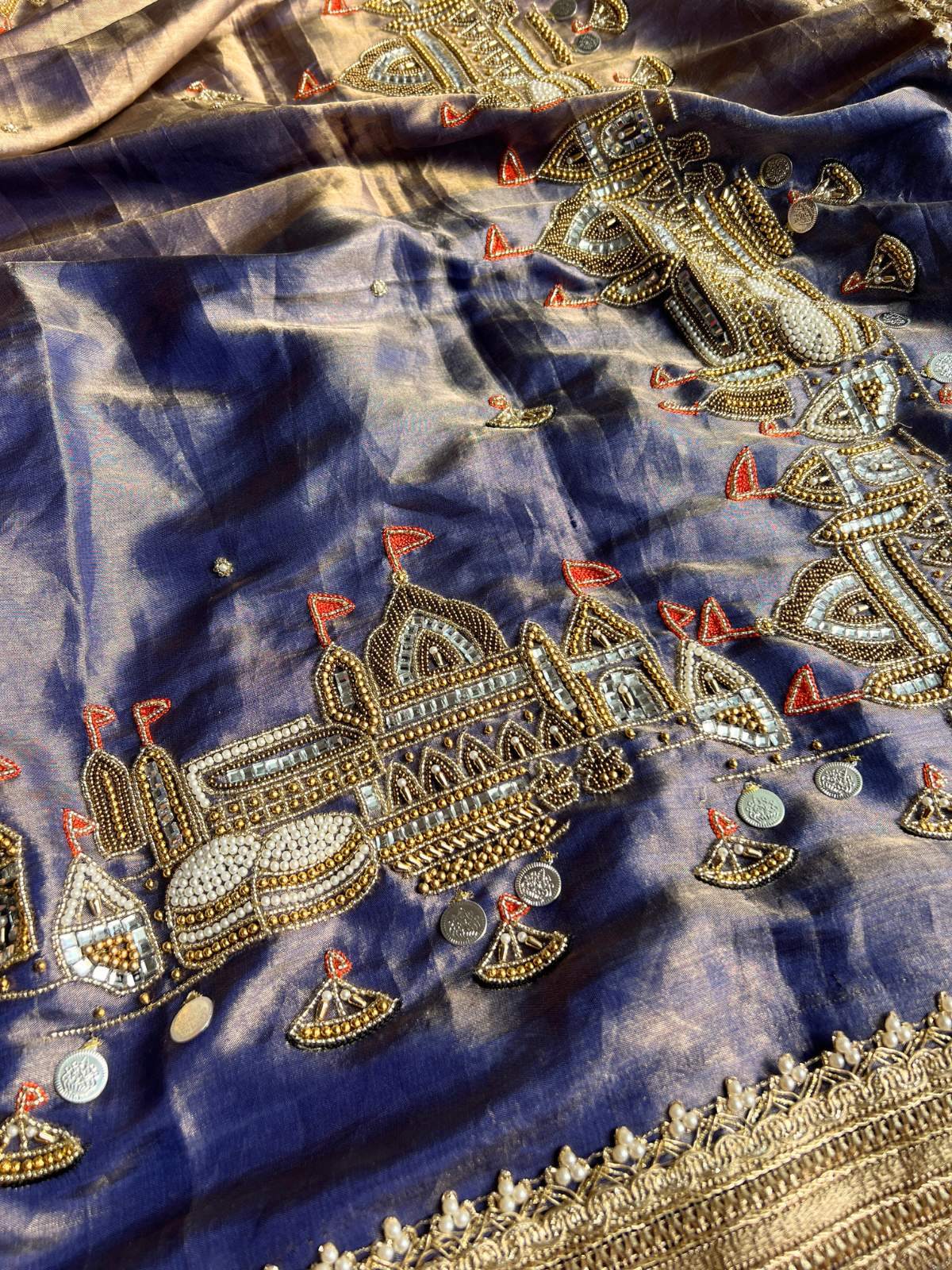 Metallic Lavender Jadau Banarasi Ghat