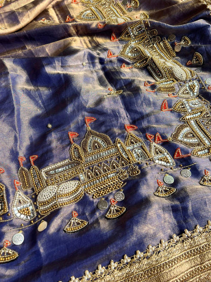 Metallic Lavender Jadau Banarasi Ghat