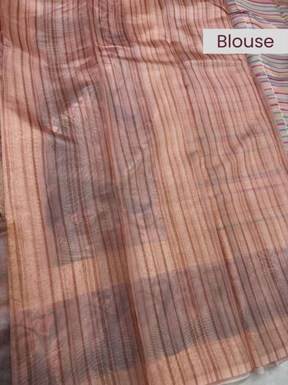 Chiniya silk saree with smooth texture and elegant traditional weave