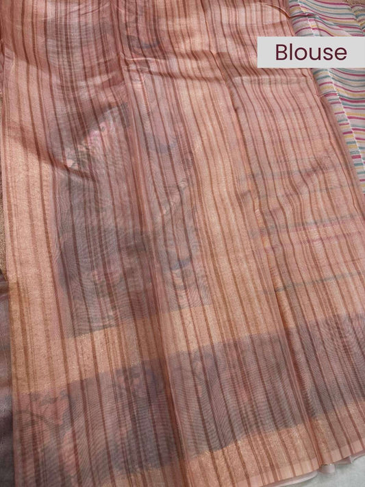 Chiniya silk saree with smooth texture and elegant traditional weave