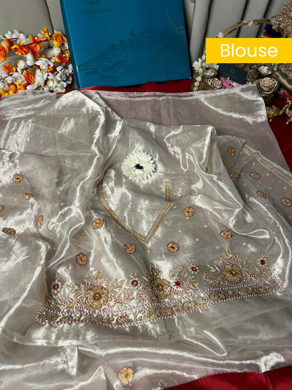 Silver Borcade blouse