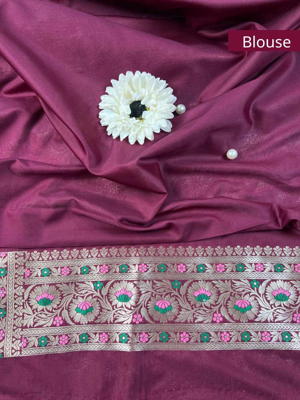 Wine katan Silk Blouse