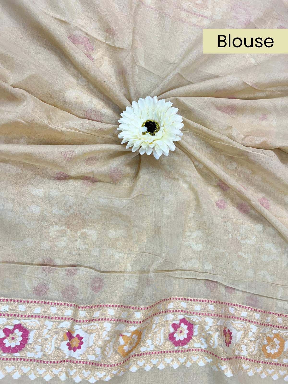 Beige Cotton Jamdani