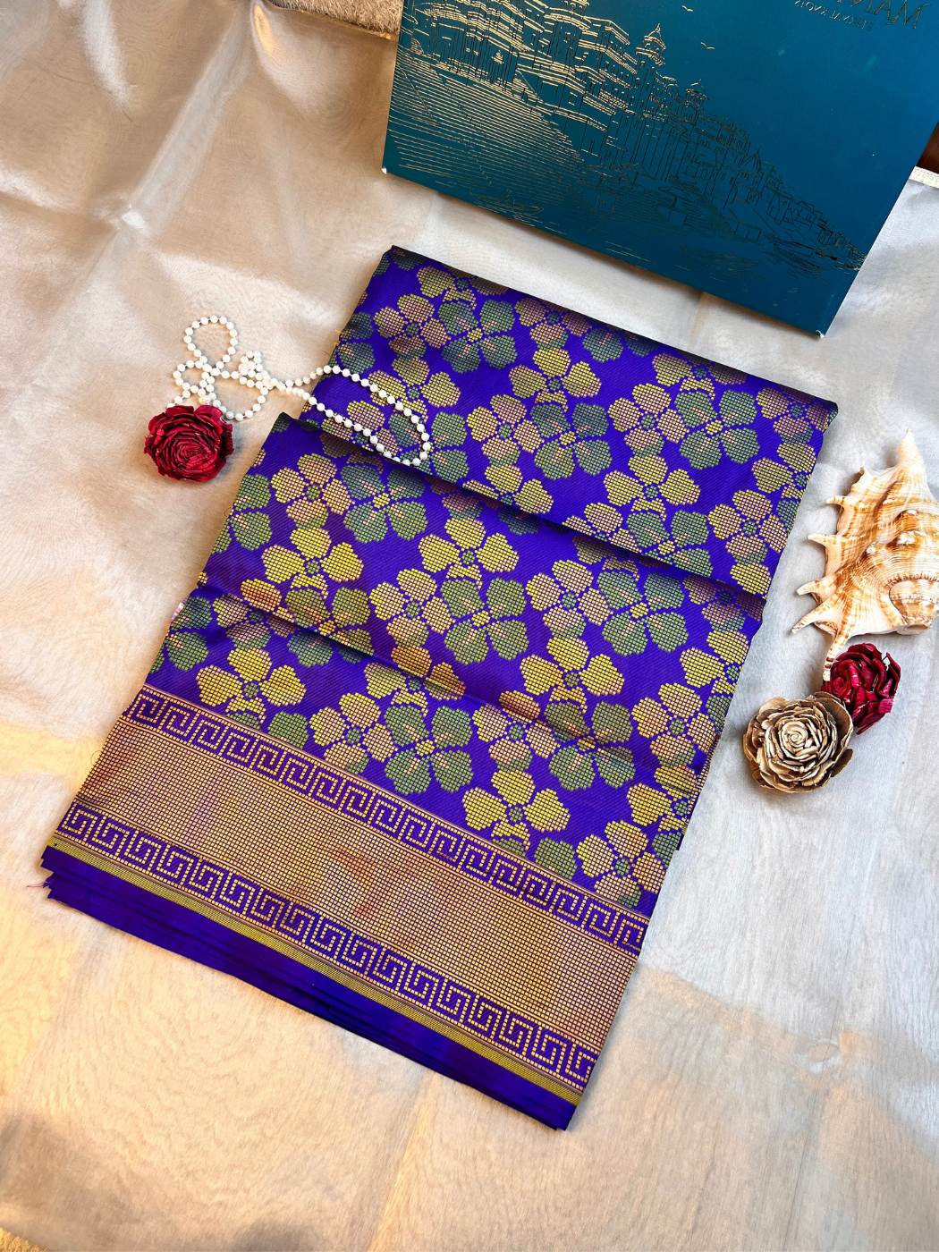 Purple Katan Silk Saree