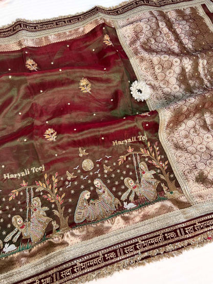 Maroon Hariyali Teej