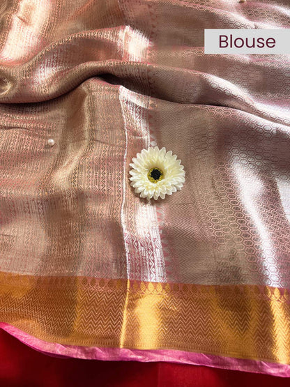 Ivory Gold Brocade Tissue Silk