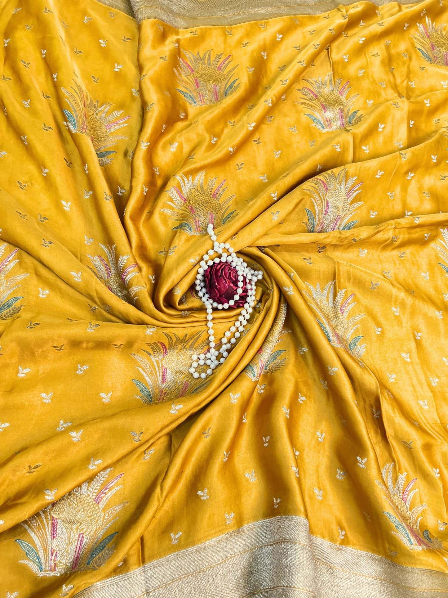 Yellow Mashru Silk