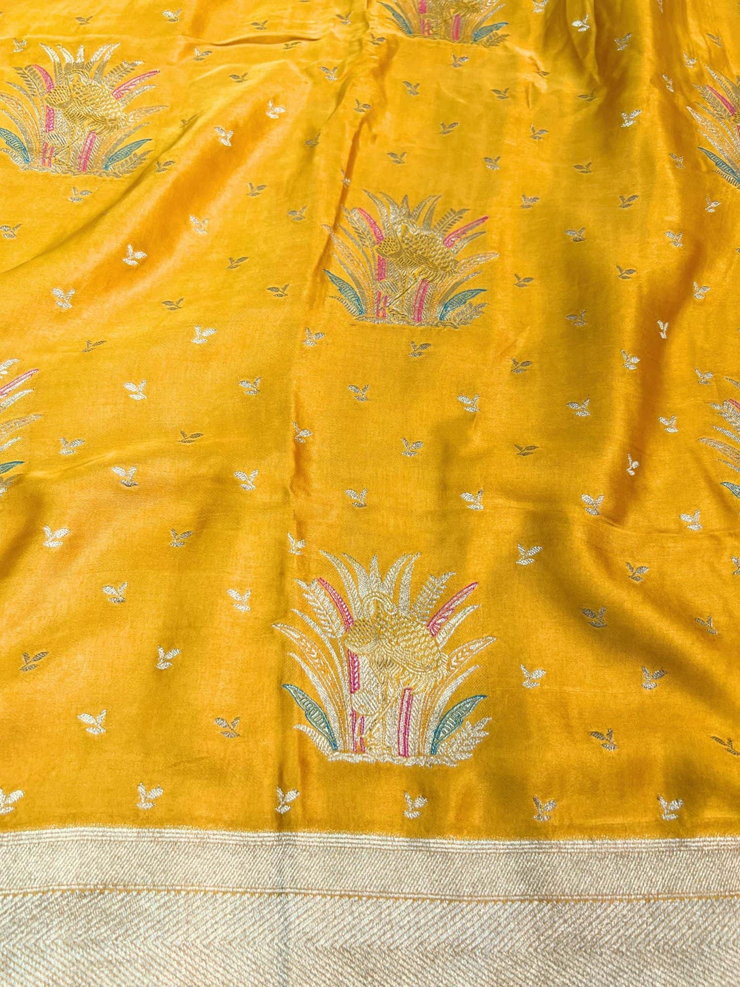 Yellow Mashru Silk