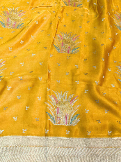 Yellow Mashru Silk