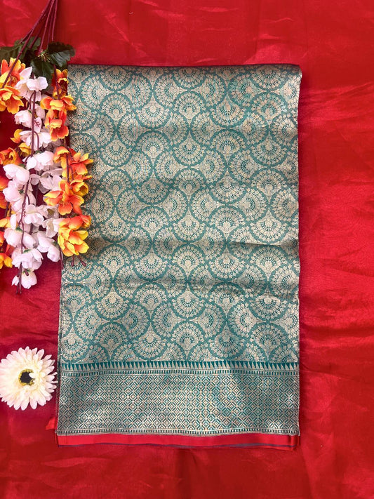 Manatavya Banaras Katan silk saree with rich Banarasi weave, smooth texture and elegant traditional craftsmanship