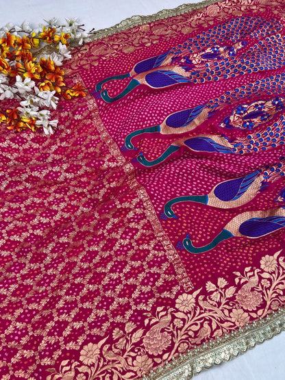 Hot Pink Bandhej