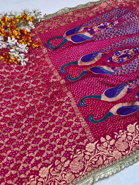 Hot Pink Bandhej