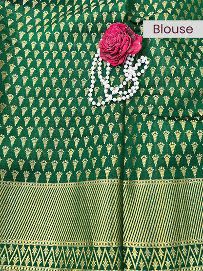 Green Chiniya Silk Saree