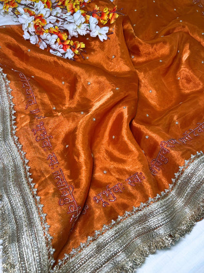 Orange Om Mantra Dupatta