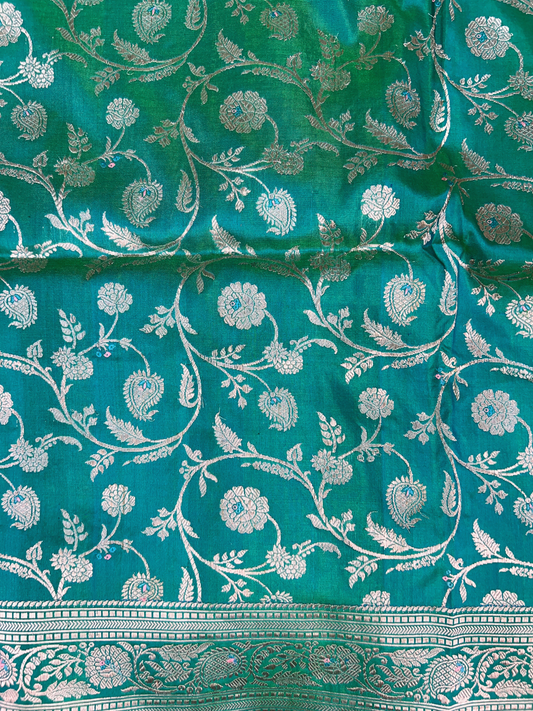 Teal Green Katan Silk