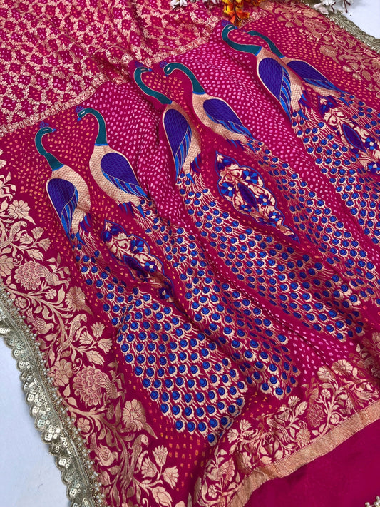 Hot Pink Bandhej