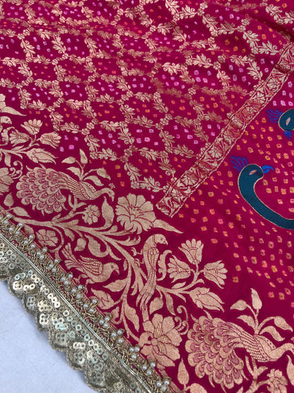 Hot Pink Bandhej