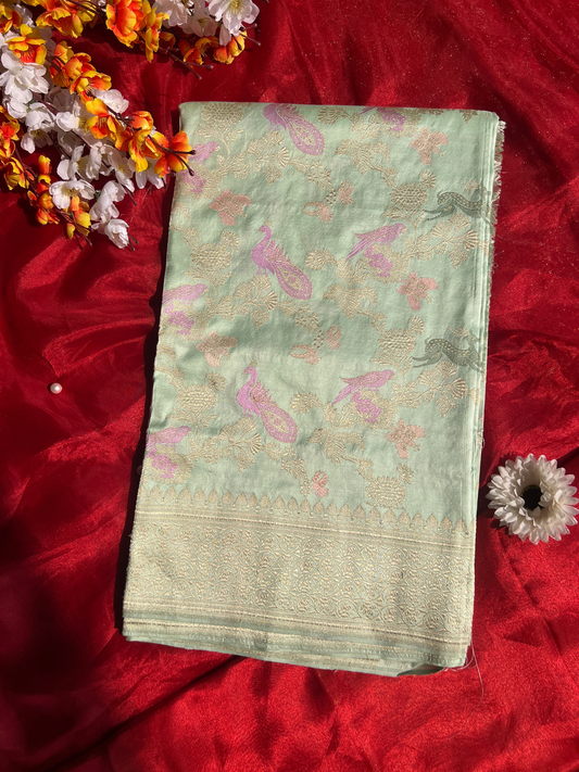 Aqua Green Katan Silk