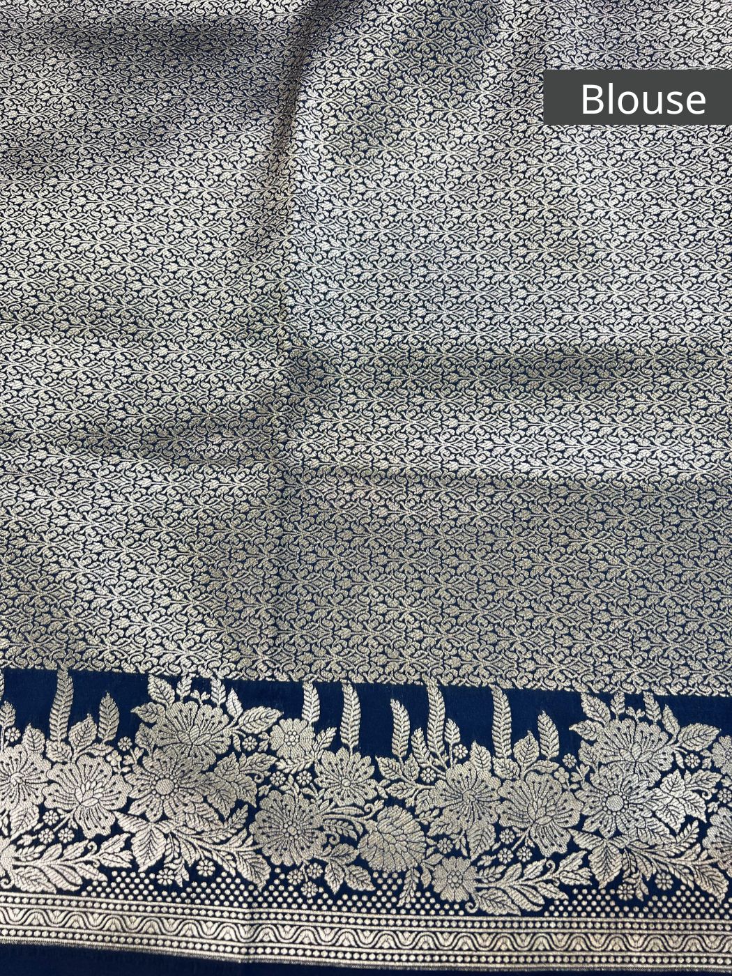 Navy Blue Katan Silk Blouse