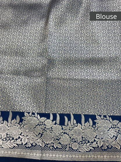 Navy Blue Katan Silk Blouse