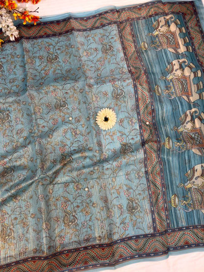 Blue Banarasi Silk Saree - Mantavya Banaras