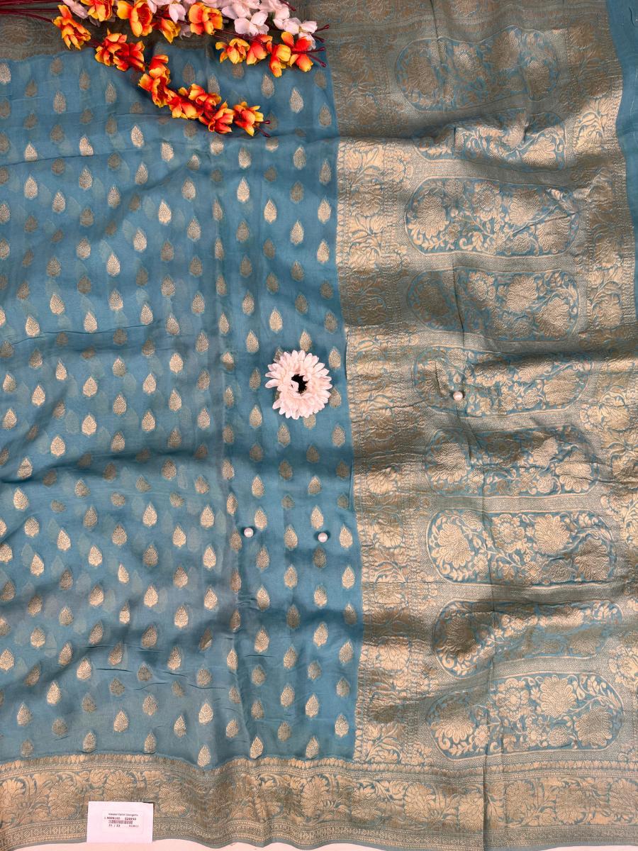 Sky Blue Viscose Silk