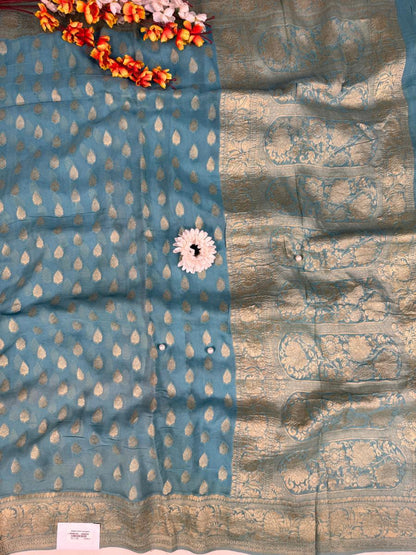 Sky Blue Viscose Silk