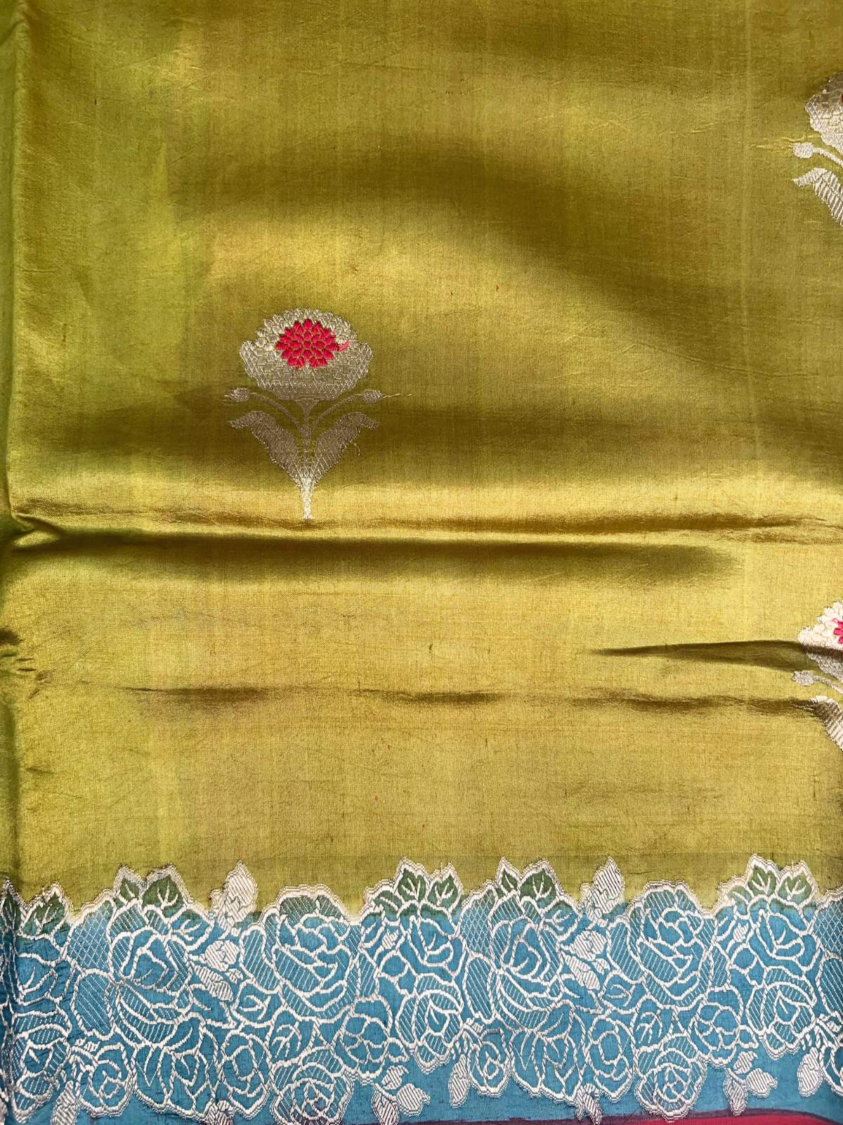 Olive Green Katan Silk