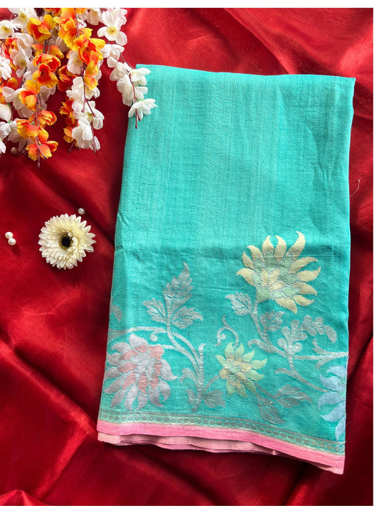 Sea Green Tussar Silk