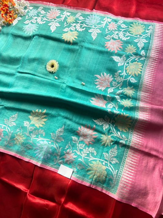 Sea Green Tussar Silk