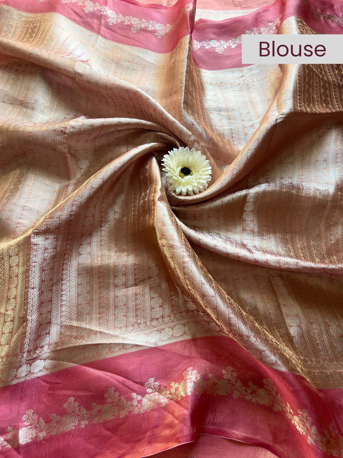 Pink Brocade Tissue Silk