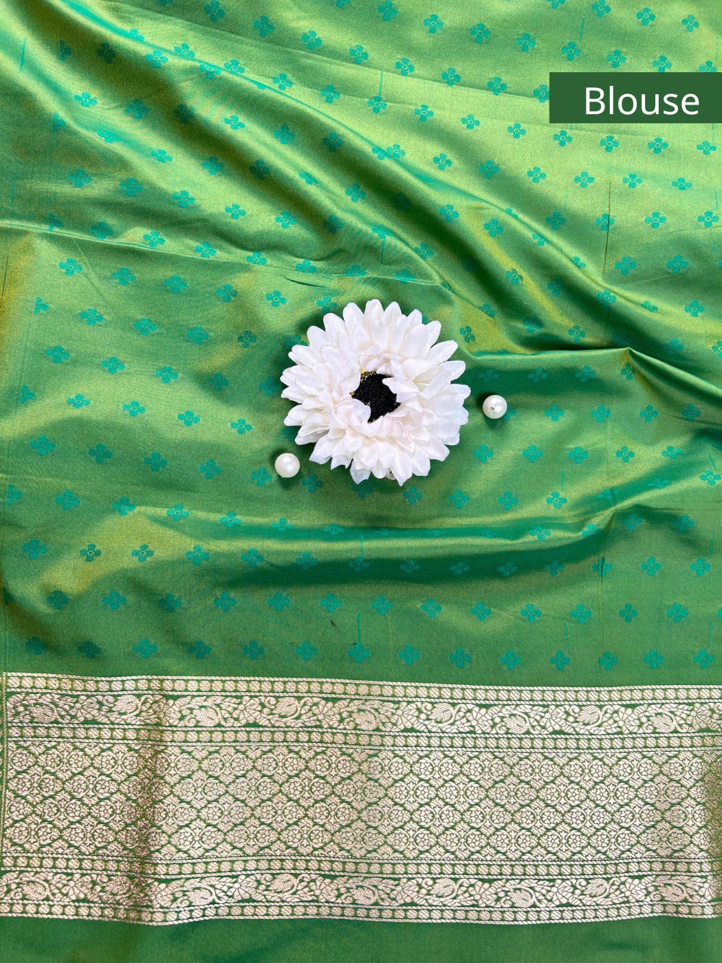 Green Katan Silk Blouse