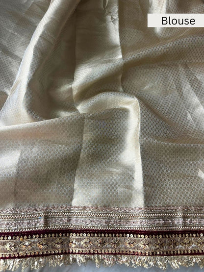 Silver tissue silk blouse - devi