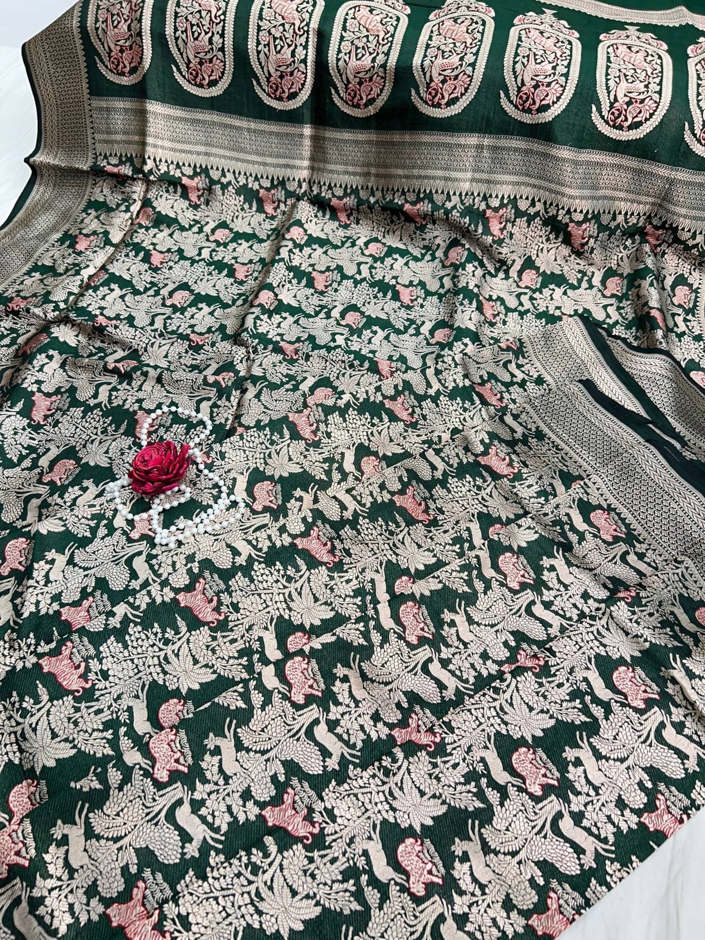 Bottle Green Katan Silk