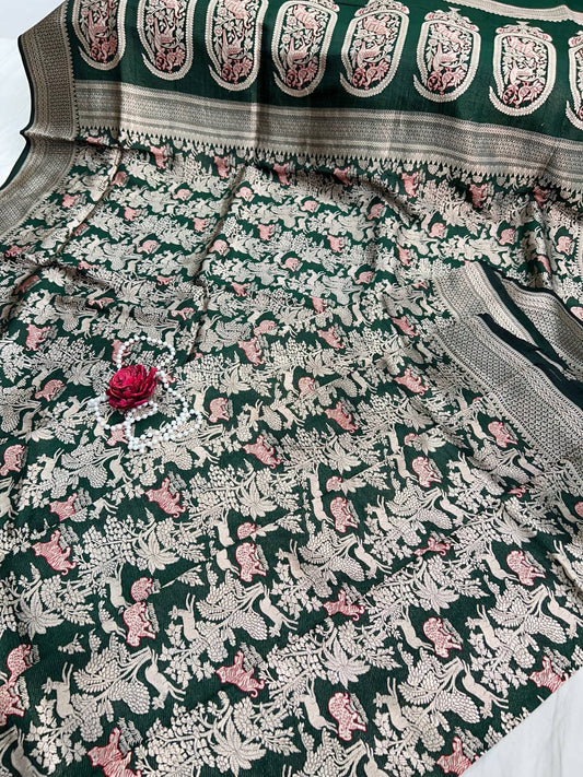 Bottle Green Katan Silk