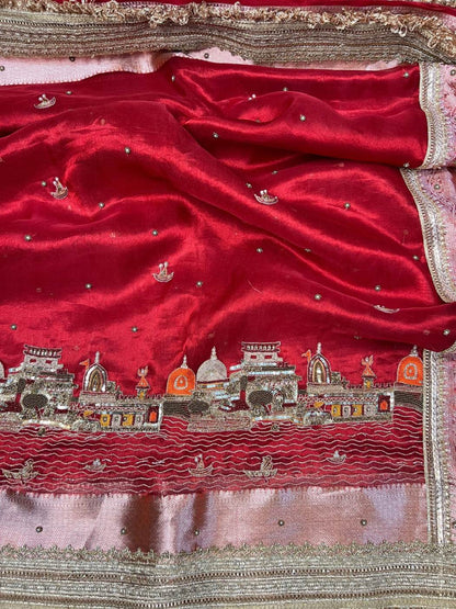 Royal Red Banarasi Ghat